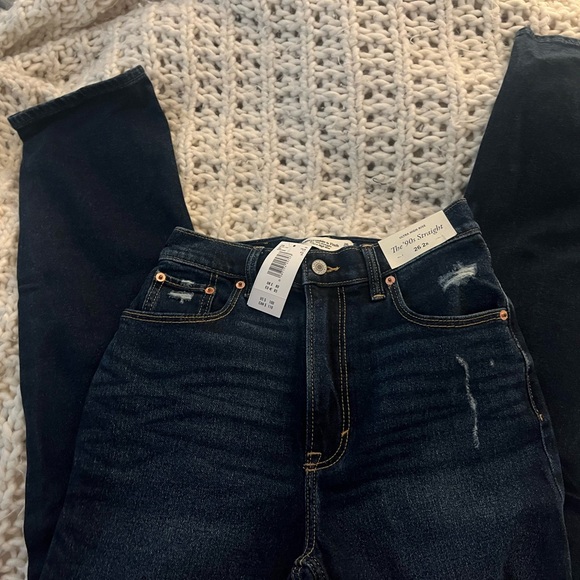 Abercrombie & Fitch Dark Indigo Straight Leg Jeans - Picture 2 of 3